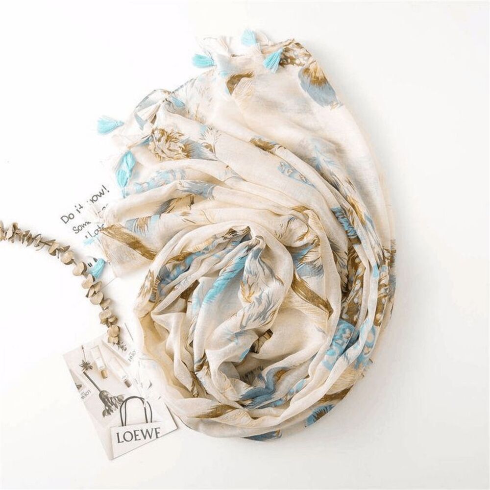 Ladies Feather Fashion Scarf - Picture 6 of 6